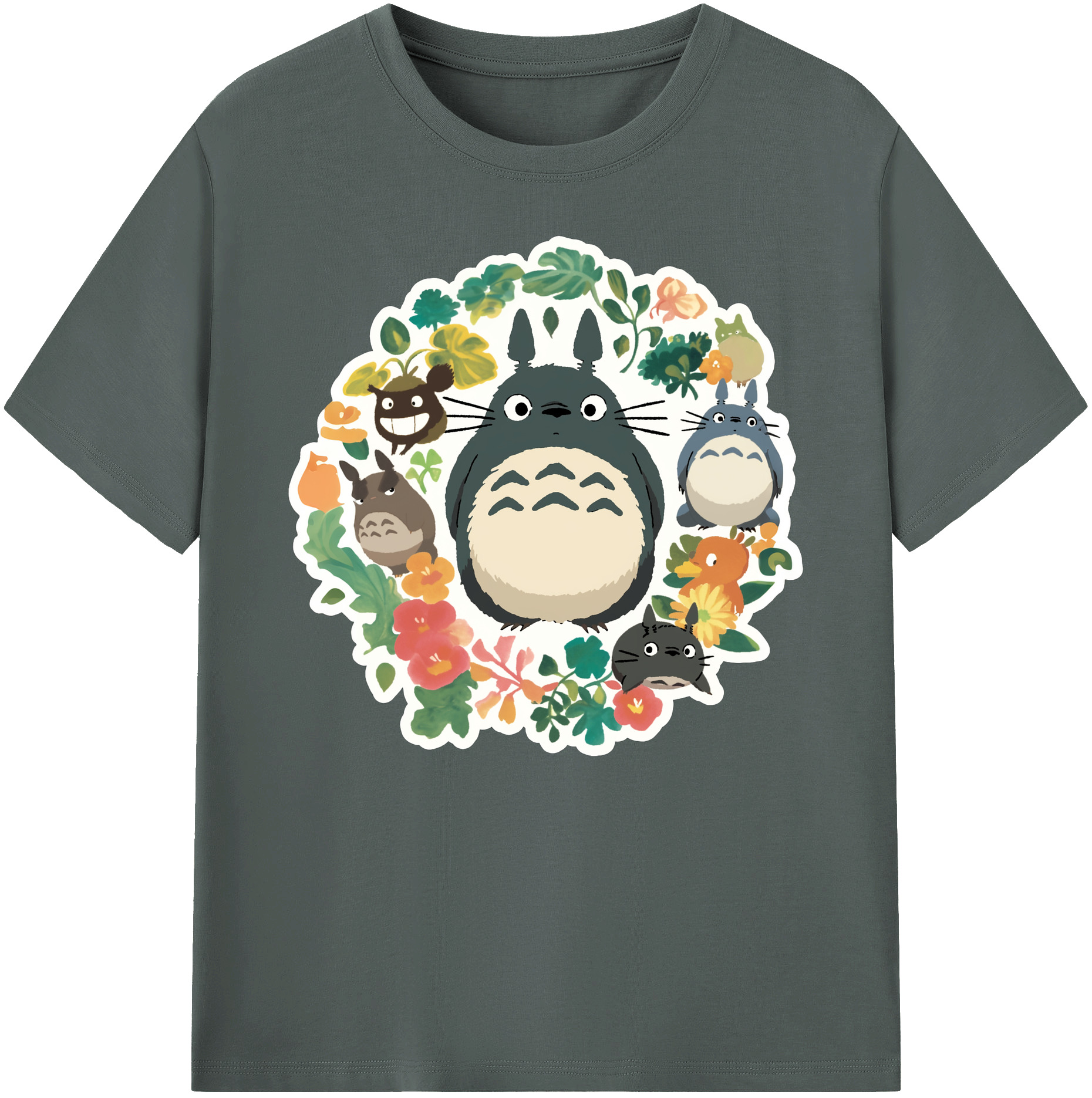 （画像用） となりのトトロ 草壁メイ 草壁サツキ My Neighbor Totoro Satsuki Kusakabe Mei Kusakabe 綿100％ メンズ半袖Tシャツ｜肌触りやわらか＆通気性